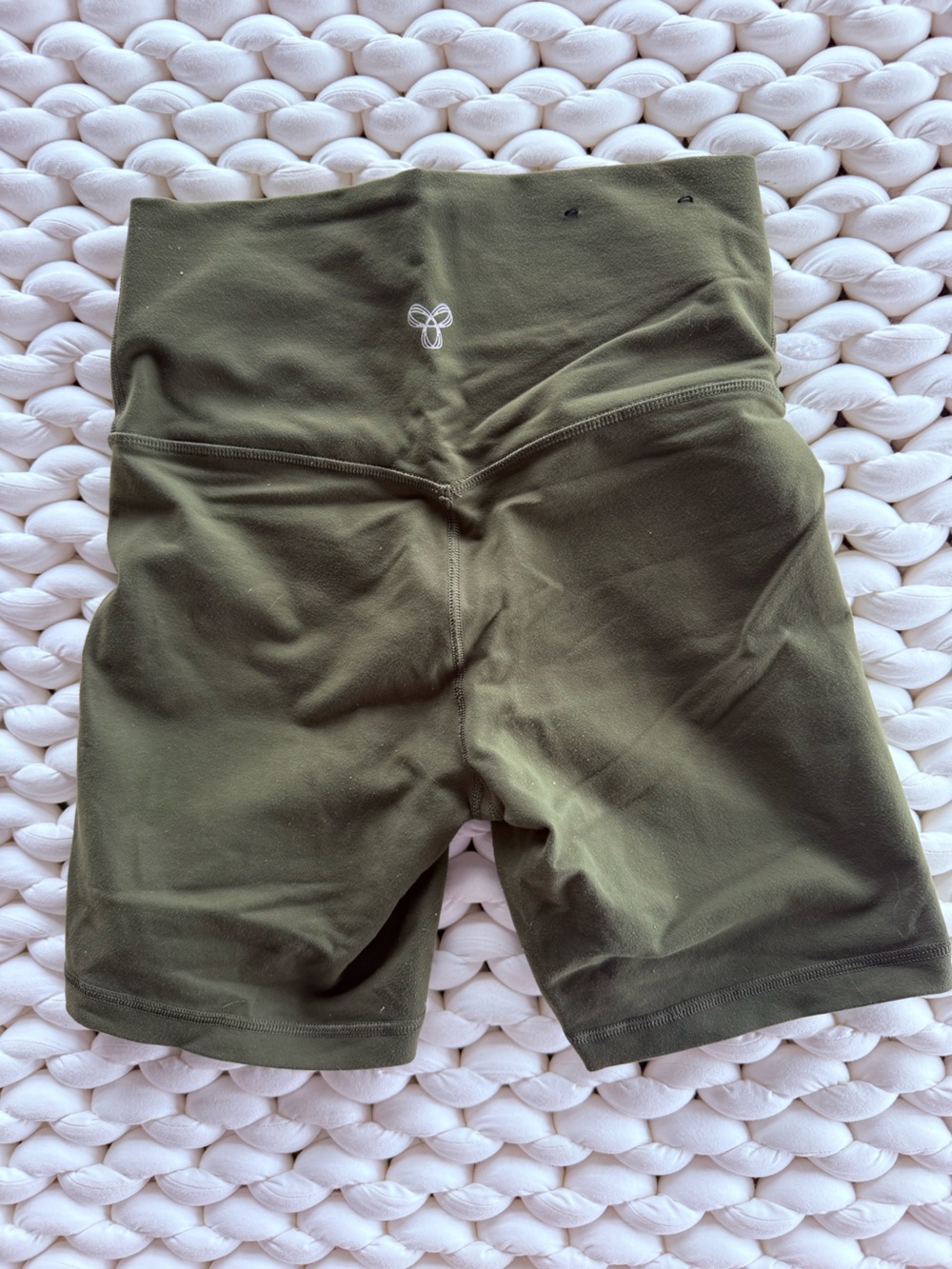 TNA Olive Green High-Waist Bike Shorts